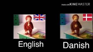 John Clark Matthews’ Curious George - Let’s Go To Bed Now, George! in Danish + English Comparison