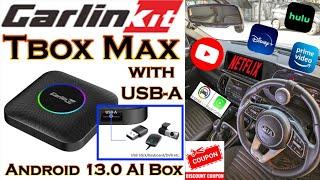 TBox Max WITH USB | Carlinkit | Internet AI Box | Wireless Adapter for CarPlay and Android Auto