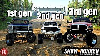 SnowRunner: DODGE BATTLE!! 1ST GEN, 2ND GEN, & 3RD GEN vs TRUCK NIGHT!