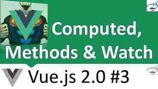 Vuejs 2.0 Beginner Series | Computed & Watched Properties and Methods  #3