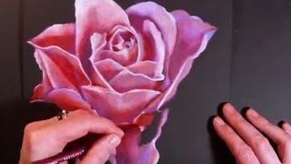 Painting Flower - Eine Rose zeichnen   Drawing a Rose with Pencils