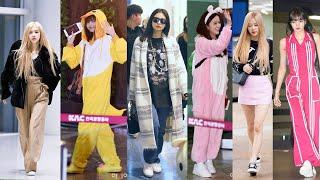 BLACKPINK ROSE LISA JENNIE JISOO AIRPORT FASHION STYLE 2016 - 2019