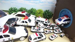 Many Size of Police Car Toy Collection Big Spo Spo Cube Box DIY