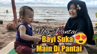 BAYI MAIN DI PANTAI...‼️ANAK BAYI MAIN DI PANTAI#dirahusnafamily