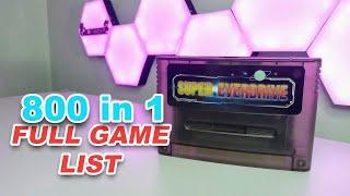 SUPER EVERDRIVE 800 in 1 for Super Nintendo (SNES) AliExpress FULL GAME LIST + Game Comparation