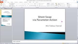 Sheet Swap via Parameter Action - Mini Tableau Tutorial