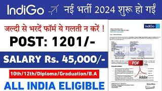 Airport में निकली भर्ती 2024 |  IndiGo Airlines Job Vacancy 2024 | 10th Pass Airport Me Job | Jobs