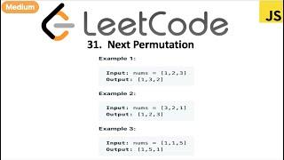 LeetCode 31 Next Permutation in javascript