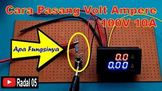 Cara pasang Volt Ampere Meter Digital 100V 10A