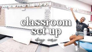 CLASSROOM SET UP VLOG DAY 1 | 5th Grade Teacher