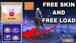 EASIEST WAY TO GET FREE SKIN AND FREE LOAD !! LAZADA EVENT FREE 700 LOAD OR DIAS ?!! MLBB