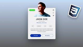 Build a Stunning Profile Card UI with CSS | Tutorial for Beginners