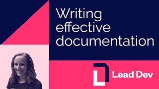 Writing effective documentation | Beth Aitman | #LeadDevBerlin