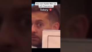 how each spider man are with paparazzies  #shorts #tobeymaguire #spiderman