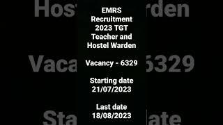 EMRS Recruitment 2023 Apply Online TGT Teacher and Hostel Warden