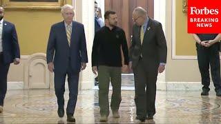 BREAKING NEWS: Schumer And McConnell Meet With Ukrainian President Volodymyr Zelensky In The Senate