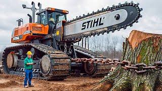 Extreme Dangerous Fastest Big Chainsaw Cutting Tree Machines | Monster Stump Removal Excavator #87