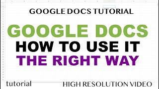 How to Use Google Docs Properly - Tutorial for Beginners