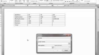 Creating formulas in tables in Word 2007 and 2010 (demo'd in 2007)