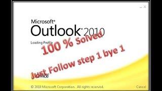 Outlook 2010 stuck on loading profile window