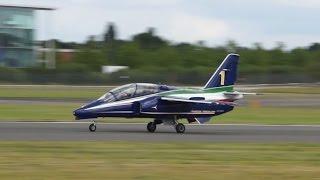 Alenia Aermacchi M-345 takeoff at Farnborough Airshow 2014 CPX619