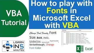 How to play with fonts in Excel with VBA Programming | Learn in 5 Minutes