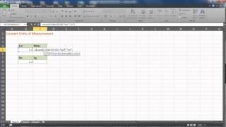 Convert Measurement Units in Excel - Convert Function