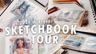 all my sketchbooks in 2024  mid-year sketchbook tour, art goals & finding my art style