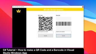 C# Tutorial ~ QR Code and Barcode Generator Windows App