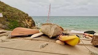 Olhos de Água Fishing Village, Algarve, Portugal Walking tor4K HDR 60fps