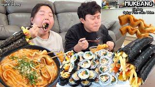 김밥 먹는 날!김밥&누드김밥 만들어서 얼큰한 김치 어묵 우동 먹방ㅣGimbap & Spicy Fish cake UdonㅣMUKBANGㅣEATING SHOW