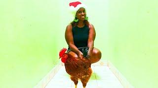 Lady in Heels Slaughtering Chicken for Christmas