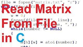 read matrix from txt file in c