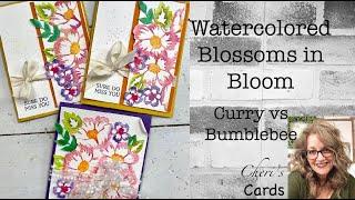 Watercolored  & Splattered Blossoms in Bloom Stampin' Up! 2021