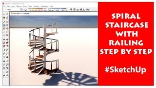 MODELLING A SPIRAL STAIRCASE | STEP BY STEP || SKETCHUP