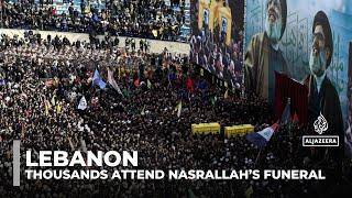 Thousands attend funeral for slain Hezbollah leader Hassan Nasrallah