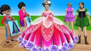 Scary Teacher 3D vs Squid Game Painting Princess Dress Nice or Error Dressing Room 5 Times Challenge