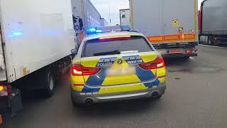 Keine Rettungsgasse und LKW auf allen Spuren! Polizei eskortiert zu Unfall auf der A3, 16.04.2021