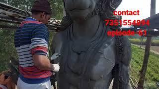 biggest hanumanji, cement murti making