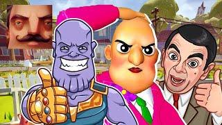 Hello Neighbor - New Secret Neighbor Thanos Scary Teacher Thanos MrBean History Gameplay Walkthrough