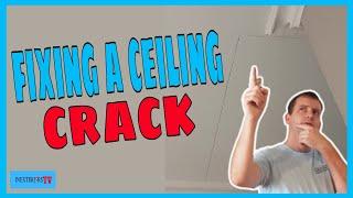 How to fix a ceiling crack. Filling a ceiling crack.