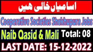 Cooperative Societies Department Sheikhupura Jobs