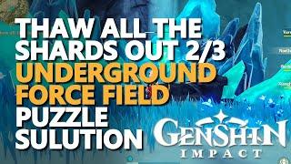 Thaw all the shards out 2/3 Genshin Impact (Underground Force Field Puzzle)