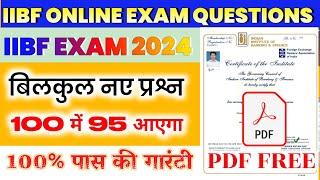 IIBF PDF FREE | Top iibf exam question paper in hindi | iibf live question 2025 /13