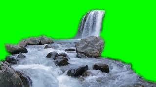 waterfall on green screen free stock footage