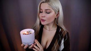 Cozy evening with your girlfriend  ASMR crackling fire sounds, candle tapping, burning sounds