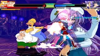 NICK54222 MUGEN: Homer Simpson and Peter Griffin VS Towa Yuhazaki and Toru Kugami (Fernando Valadez)