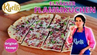 Original Elsässer Flammkuchen / so knusprig und lecker / einfaches Rezept / Khellis Backwelt