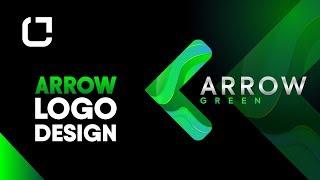 The green arrow logo design - How to design arrow logo (adobe illustrator tutorial)