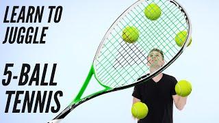 How to Juggle tutorial, Advantaged 5-ball Trick - Juggler's Tennis